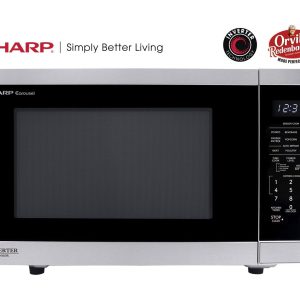 Sharp SMC1464KS Sharp 1.4 Cu. Ft. 1100W Stainless Steel Countertop Microwave Oven With Inverter Technology