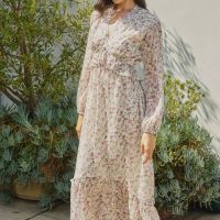 Lovely Plunging Ruffled Maxi Dress - Image 3