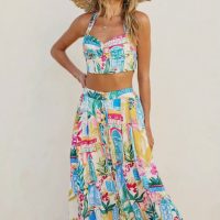 Long Summer Crop Top & Midi Skirt Set - Image 5