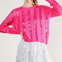 Sequin Detail Cable-Knit Sweater - Image 8