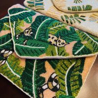 Cheetah Leaf Blush Handmade Beaded Clutch - Image 17