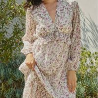 Lovely Plunging Ruffled Maxi Dress - Image 5