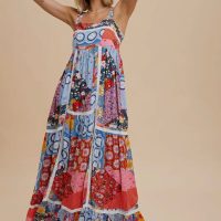 Patchwork Tile Printed Maxi Dress - Image 2