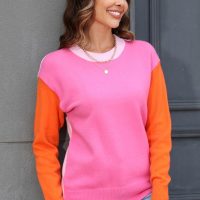 Ceres Crewneck Color Block Knit Sweater - Image 7