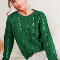 Sequin Detail Cable-Knit Sweater - Image 3