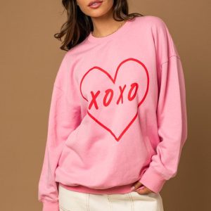 XOXO Heart Pullover Sweatshirt
