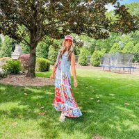 Patchwork Tile Printed Maxi Dress - Image 9