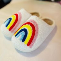 Rainbow Cozy Sherpa Slippers - Image 2