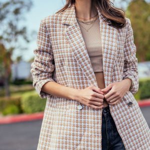 Tess Houndstooth Tweed Jacket