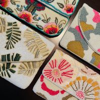 Butterfly & Pink Floral Beaded Clutch - Image 7