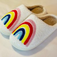 Rainbow Cozy Sherpa Slippers - Image 3