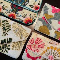 Butterfly & Pink Floral Beaded Clutch - Image 9