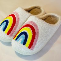 Rainbow Cozy Sherpa Slippers - Image 6