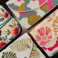 Butterfly & Pink Floral Beaded Clutch - Image 11