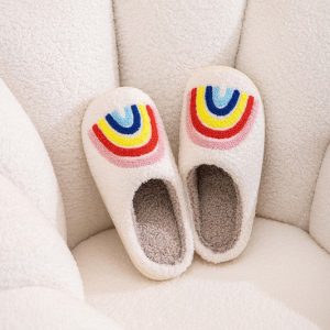 Rainbow Cozy Sherpa Slippers