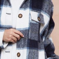 Shani Long Plaid Pattern Shacket Jacket - Image 8