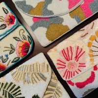Butterfly & Pink Floral Beaded Clutch - Image 10