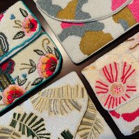 Butterfly & Pink Floral Beaded Clutch - Image 12