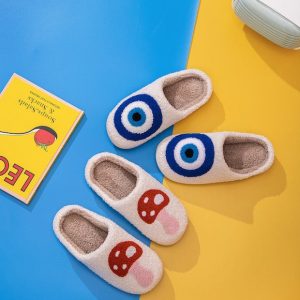 Red Mushroom Sherpa Slippers
