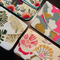 Butterfly & Pink Floral Beaded Clutch - Image 8